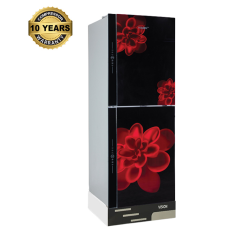 VISION Glass Door Refrigerator RE-356 Liter Mirror White Purple Flower