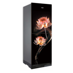 VISION Glass Door Refrigerator RE-196 Liter Fireworks Lily Flower Bottom Mount
