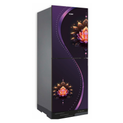 VISION Glass Door Refrigerator RE-196 Liter Jewel Flower Bottom Mount