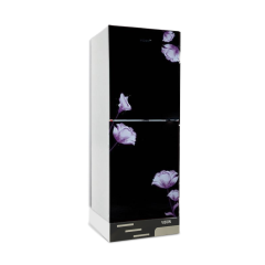 VISION Glass Door Refrigerator RE-222L Mirror Purple Flower Top Mount