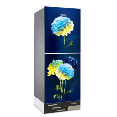 VISION Glass Door Refrigerator RE-180 Liter White Peony Top Mount